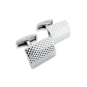 Metal 130 - Bouton de manchette en métal à pointes de diamant.