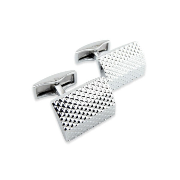 Metal 130 - Bouton de manchette en métal à pointes de diamant.