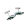 Enamel 120 - Bouton de manchette forme ballon de rugby