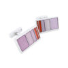 Enamel 160 - Bouton de manchette rectanglaire à panneaux d'émail parme et rouge