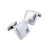 Crystal 110 - Bouton de manchette en métal brossé et solitaire de cristal Swarovski