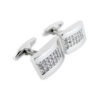 Crystal 270 - Bouton de manchette à barre de zirconia blancs