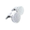 Crystal 260 - Bouton de manchette en zirconia sur monture panier en rhodium