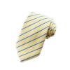 Stripe 105 - Cravate de couleur jaune pâle à fines rayures bleues