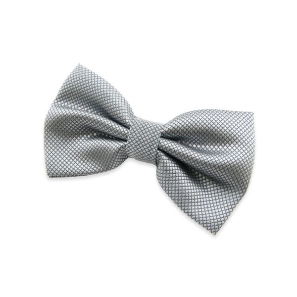 Nœud﻿ papillon gris en Soie Coréenne nattée