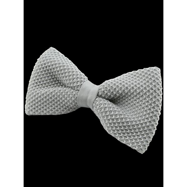 Noeud papillon Tricot Gris clair