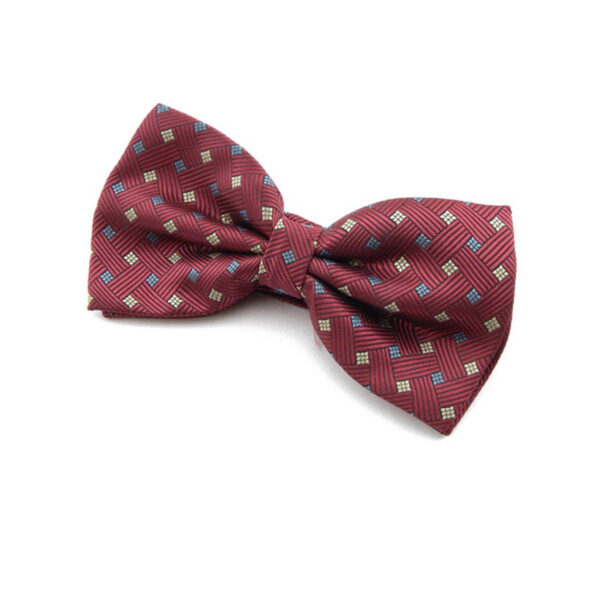 Noeud papillon Bordeaux à motifs losanges