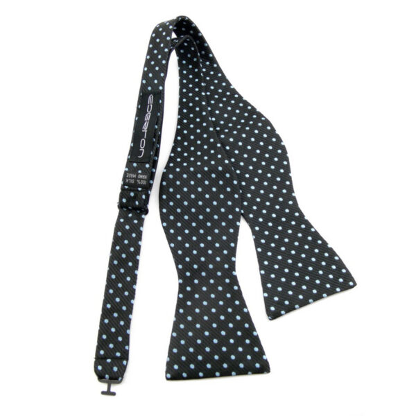 Noeud papillon Noir Pois gris