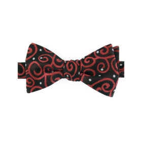 Noeud papillon Noir Noir motifs rouge bordeaux