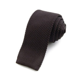 Cravate tricot marron foncé