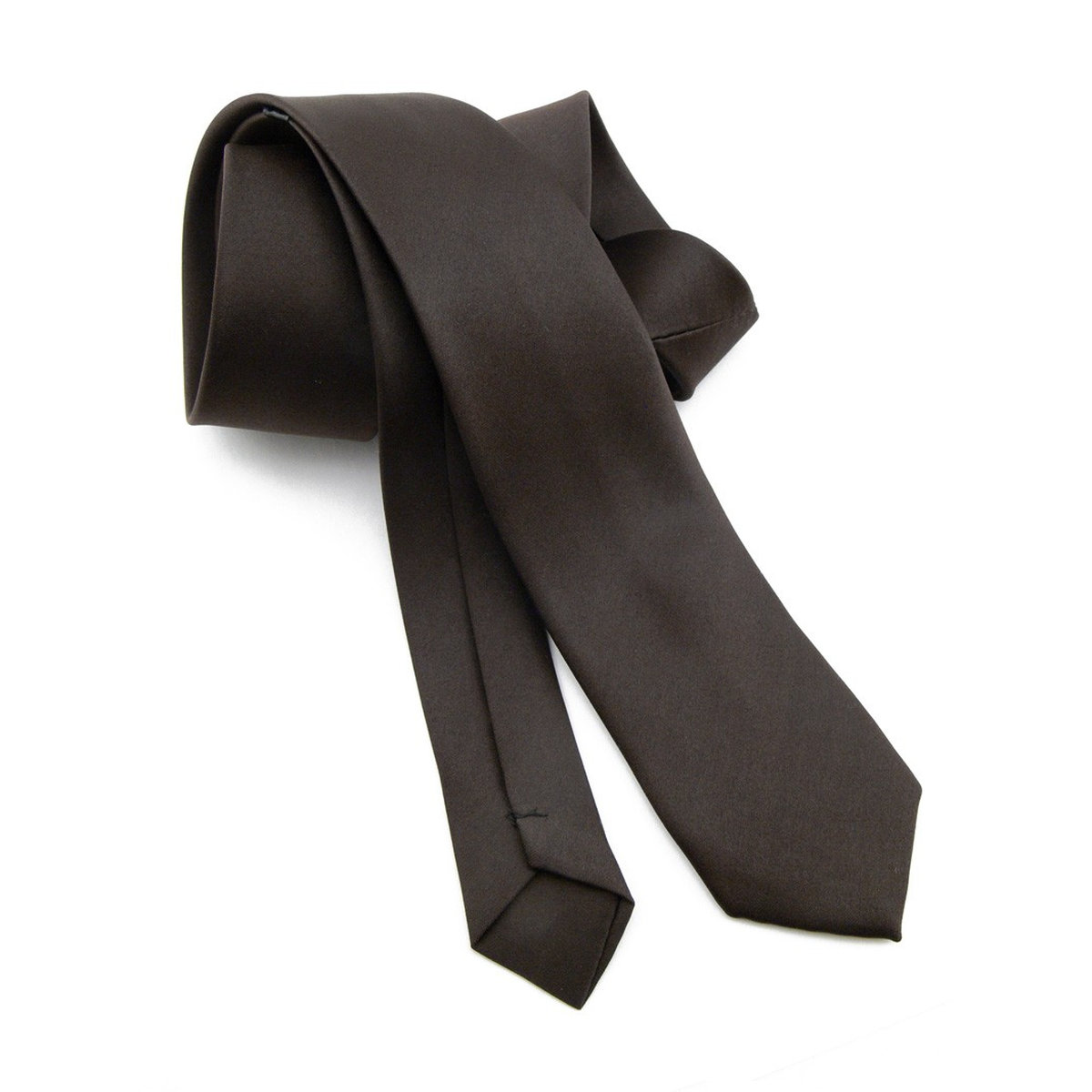 Cravate slim marron chocolat