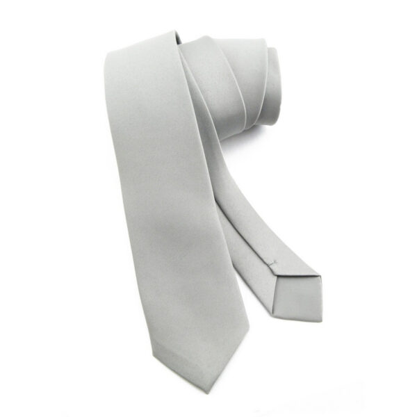 Cravate slim gris clair