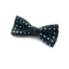 Nœud papillon Enfant noir à pois turquoise
