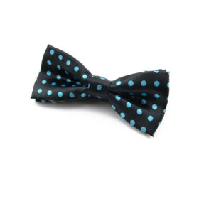 Nœud papillon Enfant noir à pois turquoise