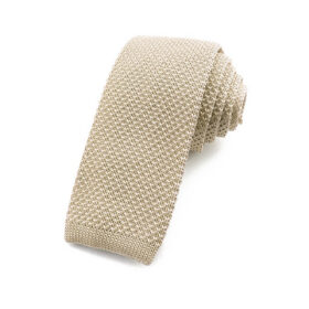 Cravate tricot bleu champagne