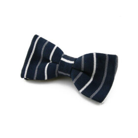 Noeud papillon Tricot bleu marine à rayures