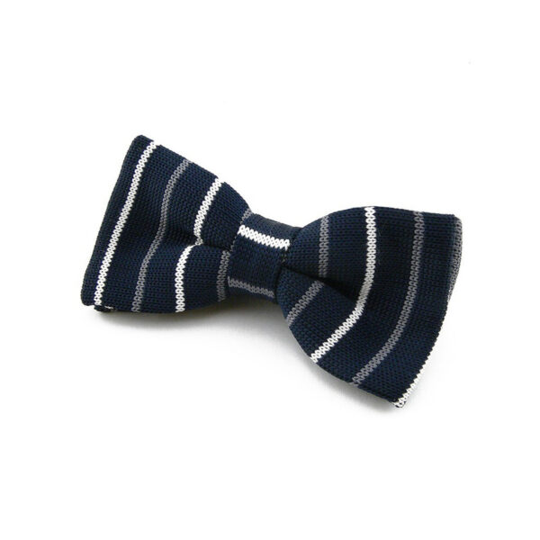 Noeud papillon Tricot bleu marine à rayures