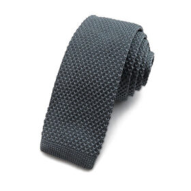Cravate tricot gris cendré