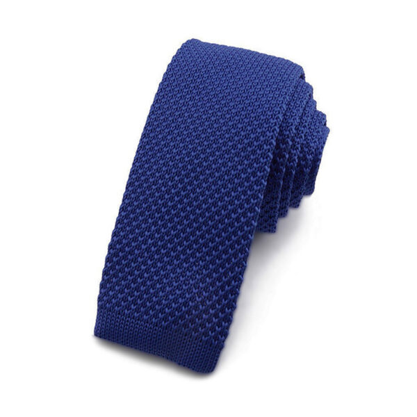 Cravate tricot bleu roi