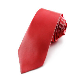 Cravate slim satin rouge