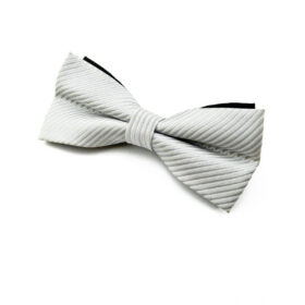 Nœud papillon bi-color gris perle