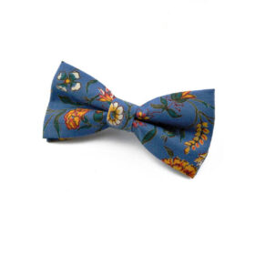 Noeud papillon Enfant Bleu à fleurs