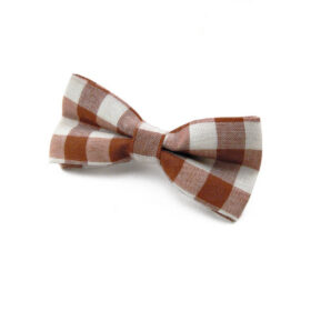 Noeud papillon Enfant blanc et marron