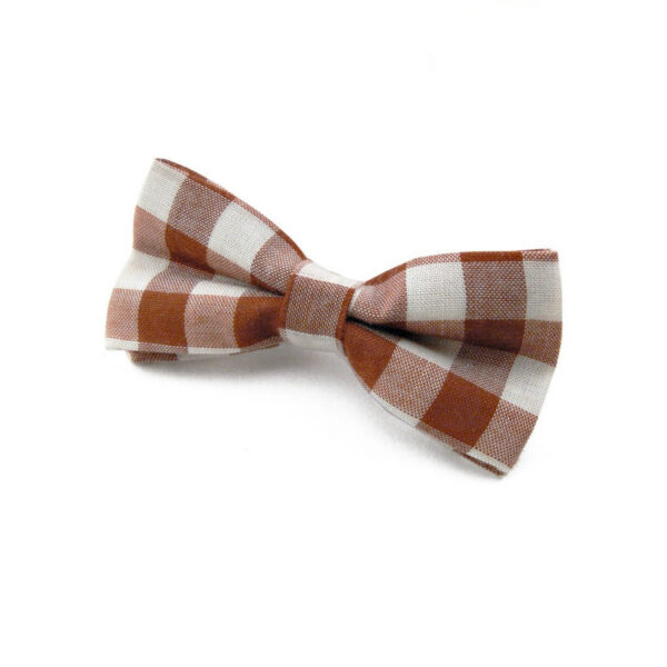 Noeud papillon Enfant blanc et marron