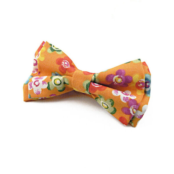 Noeud papillon Orange à fleurs