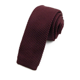 Cravate tricot bordeaux
