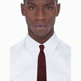 Cravate tricot bordeaux