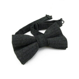 Noeud papillon gris en laine