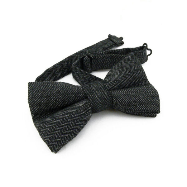 Noeud papillon gris en laine