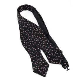 Nœud papillon noir à fleurs