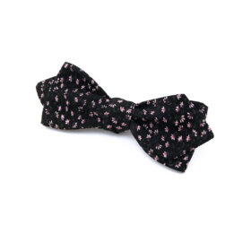 Nœud papillon noir à fleurs