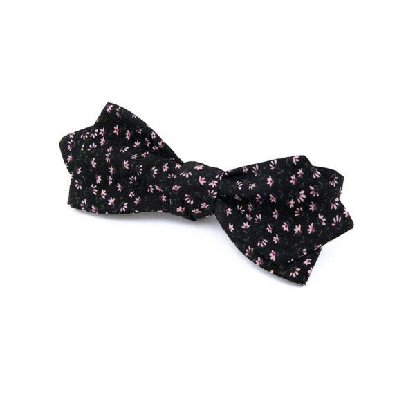 Nœud papillon noir à fleurs