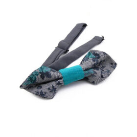 Noeud papillon Gris à fleurs