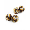 Boutons de manchette marron jaune et blanc