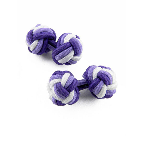 Boutons de manchette violet et blanc