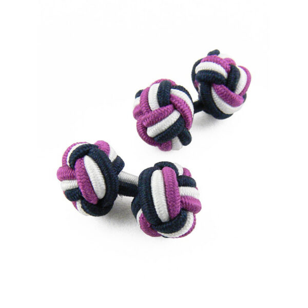 Boutons de manchette aubergine, noir et blanc