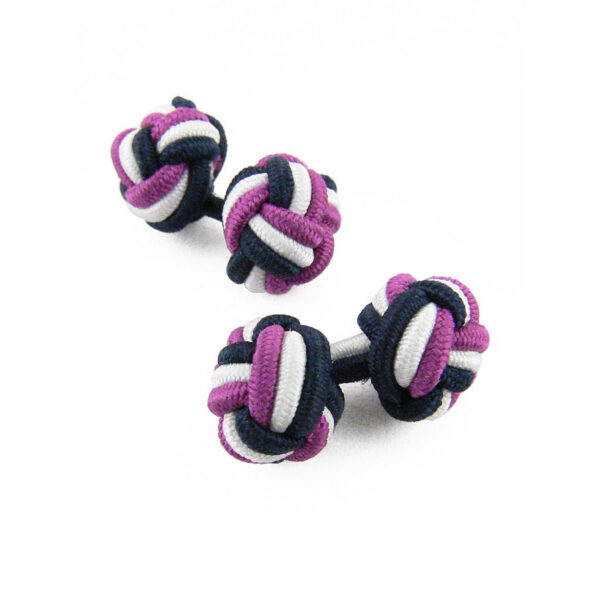Boutons de manchette aubergine, noir et blanc