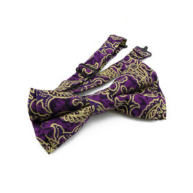 Noeud papillon violet et or