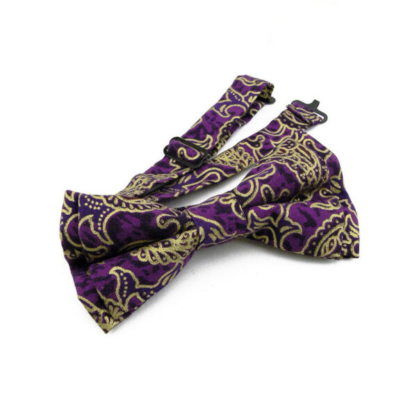 Noeud papillon violet et or