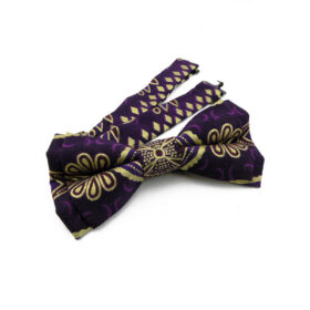 Noeud papillon violet et or