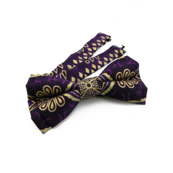 Noeud papillon violet et or