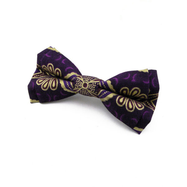 Noeud papillon violet et or