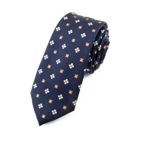 Cravate bleu motif floral