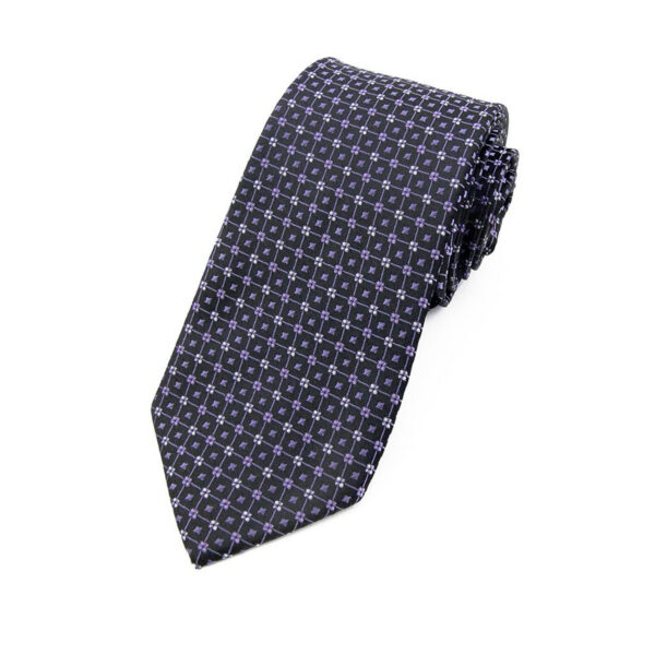 Cravate violette à motifs