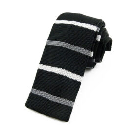 Cravate tricot noire à rayures