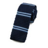 Cravate tricot bleu marine à rayures